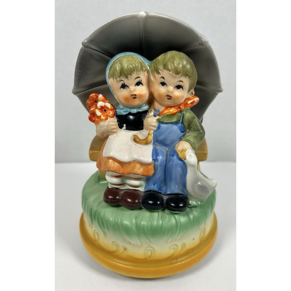 VTG Hummel Style Wind Up Musical Figurine Made in Japan